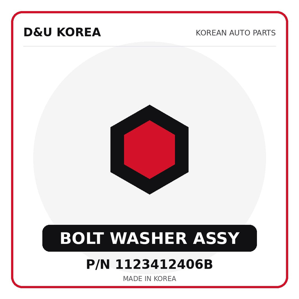 Genuine Mobis BOLT WASHER ASSY 1123412406B for Korean vehicles | D&U Korea