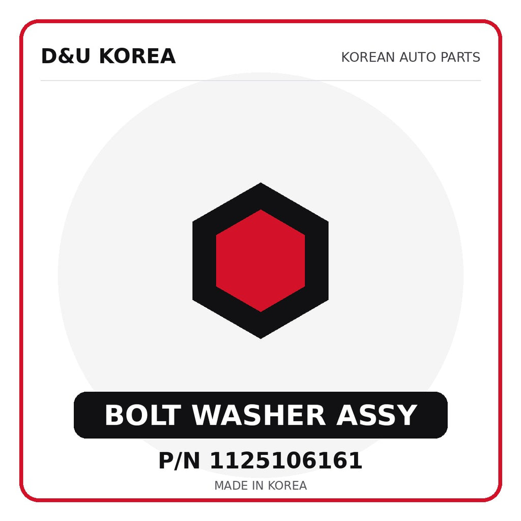 Genuine Mobis BOLT WASHER ASSY 1125106161 for Korean vehicles | D&U Korea