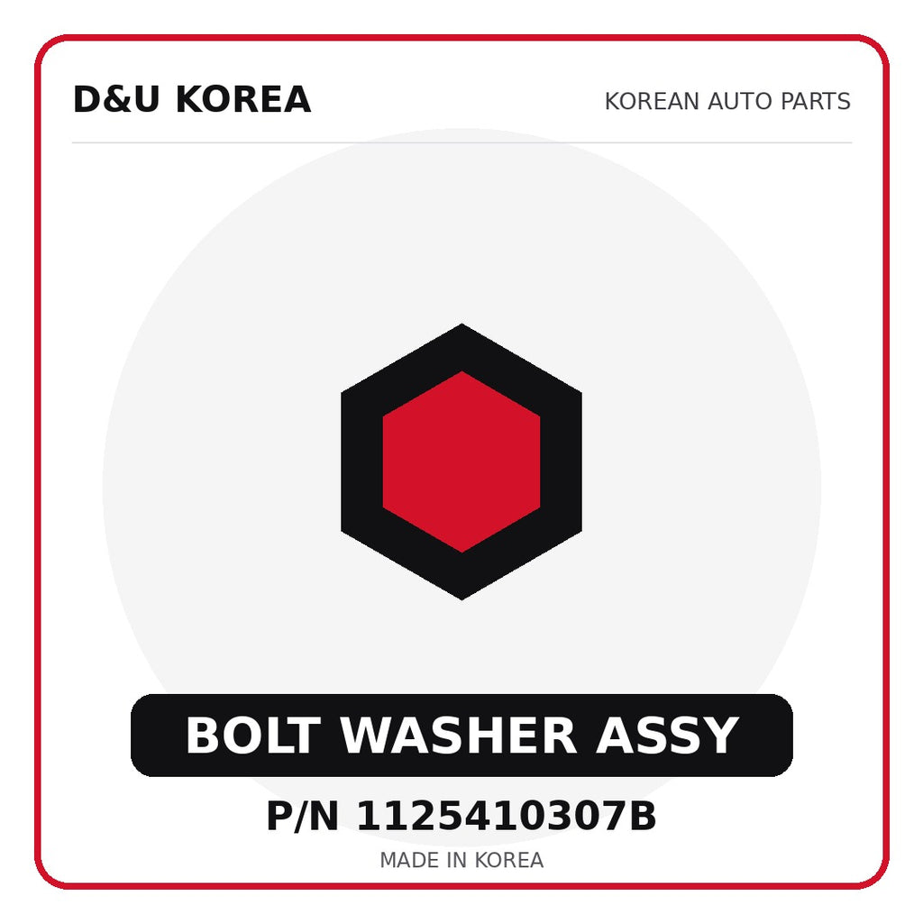 Genuine Mobis BOLT WASHER ASSY 1125410307B - Korean auto parts from D&U Korea
