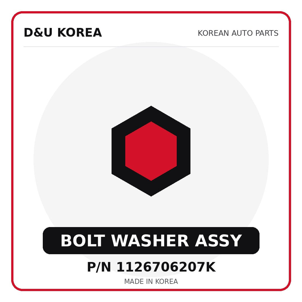 Genuine Mobis BOLT WASHER ASSY 1126706207K for Korean vehicles | D&U Korea