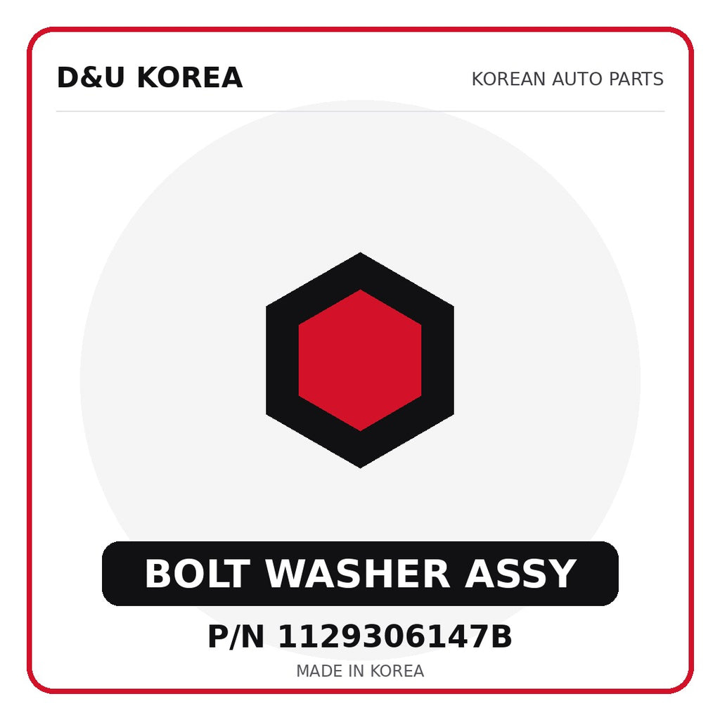 Genuine Mobis BOLT WASHER ASSY 1129306147B - Korean auto parts from D&U Korea