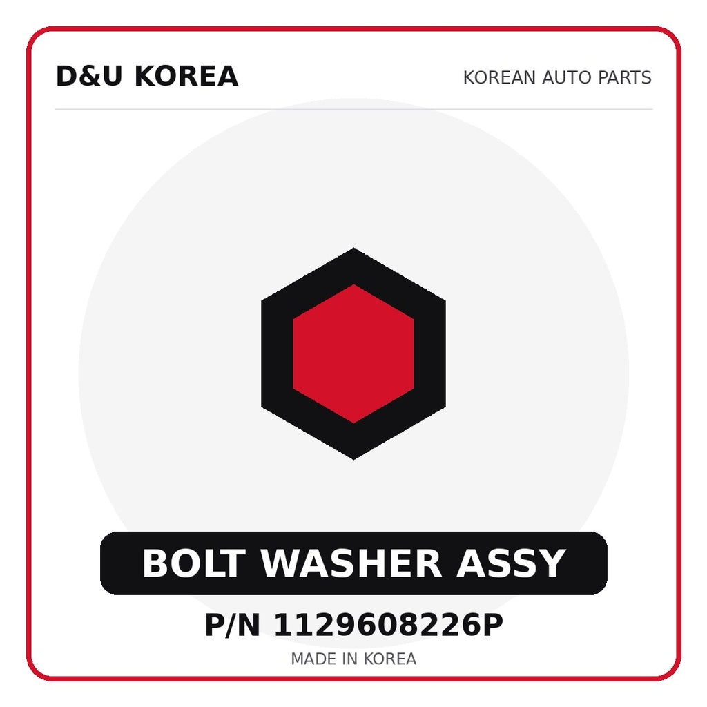 Genuine Mobis BOLT WASHER ASSY 1129608226P - Korean auto parts from D&U Korea