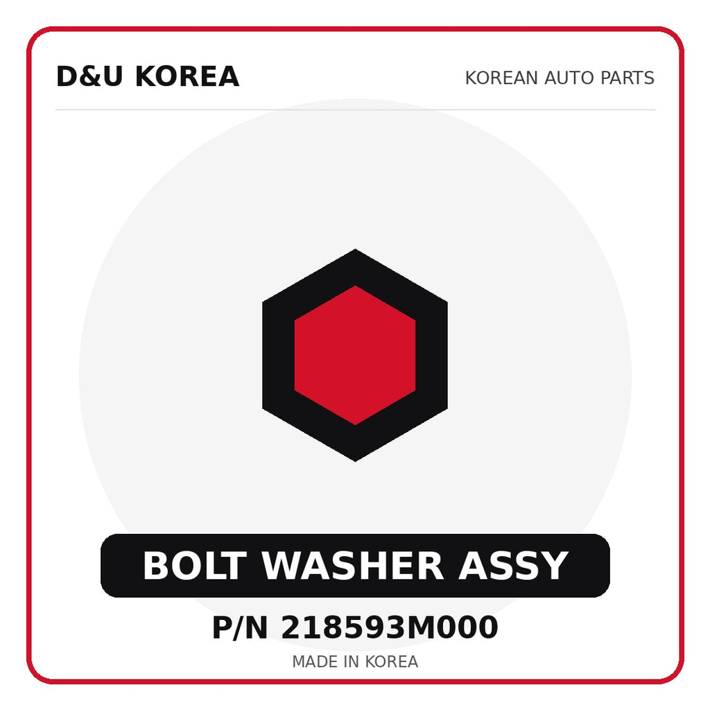 Genuine Mobis BOLT WASHER ASSY 218593M000 - Korean auto parts from D&U Korea