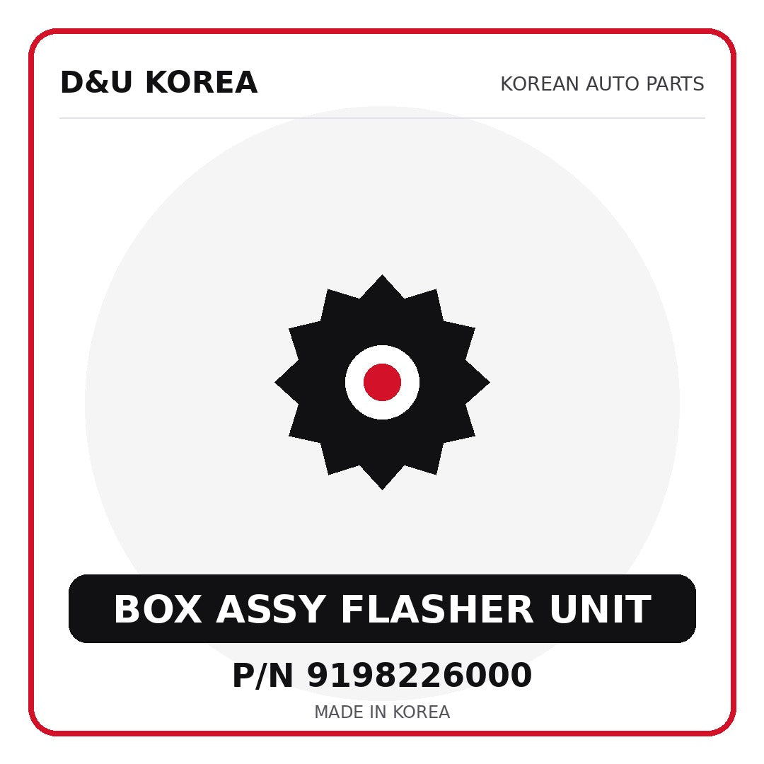 Genuine Mobis BOX ASSY FLASHER UNIT 9198226000 for Korean vehicles | D&U Korea