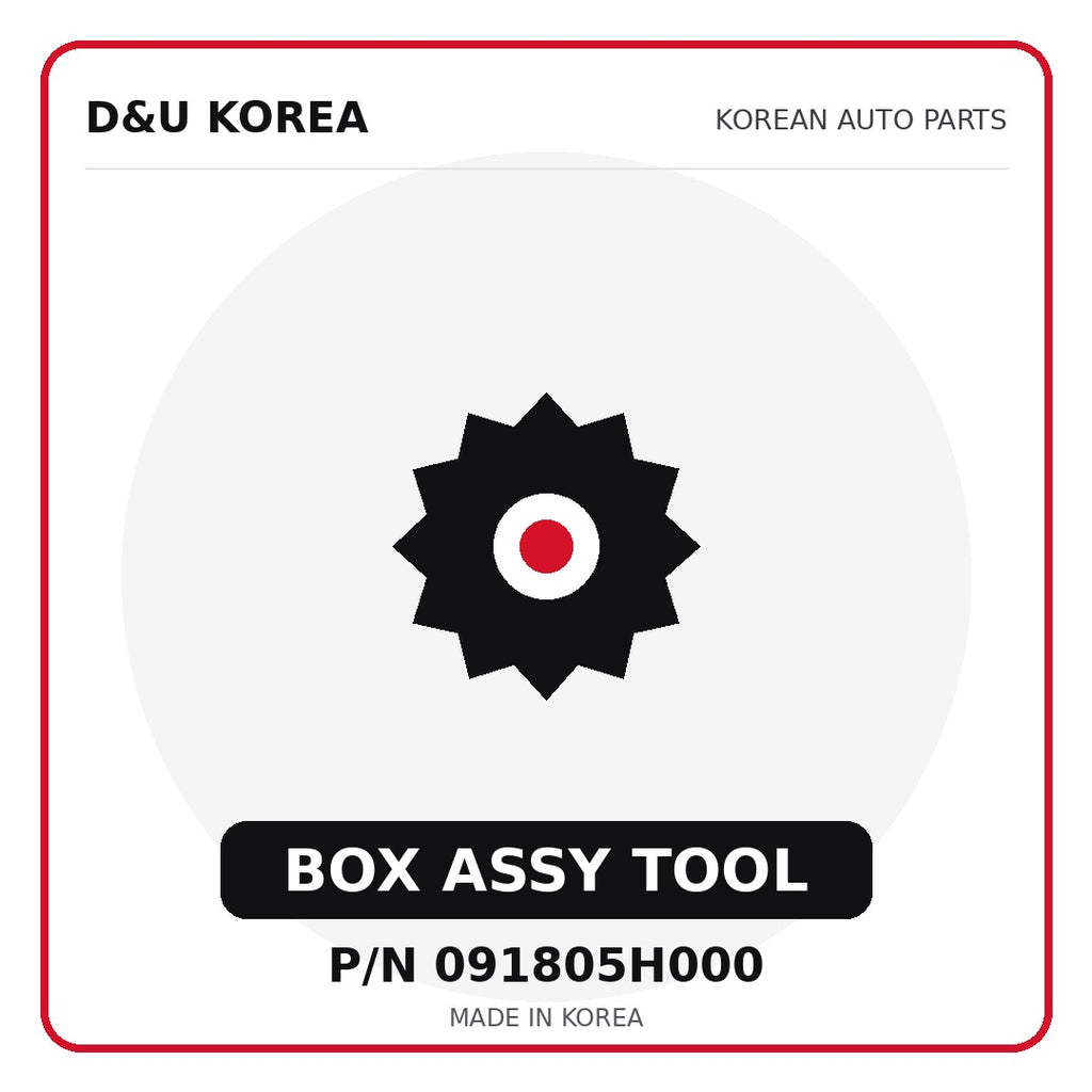 Genuine Mobis BOX ASSY TOOL 091805H000 - Korean auto parts from D&U Korea