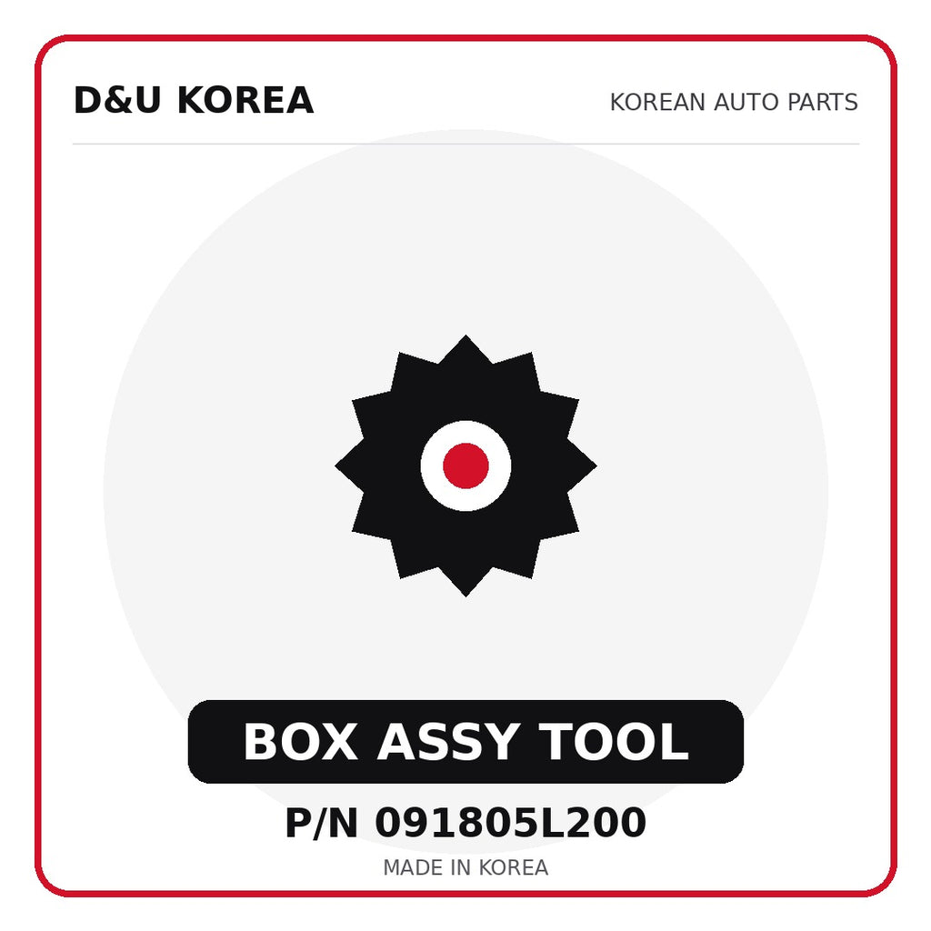 Genuine Mobis BOX ASSY TOOL 091805L200 - Korean auto parts from D&U Korea