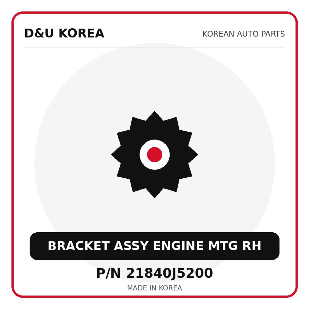 Genuine Mobis BRACKET ASSY ENGINE MTG RH 21840J5200 - Korean auto parts from D&U Korea