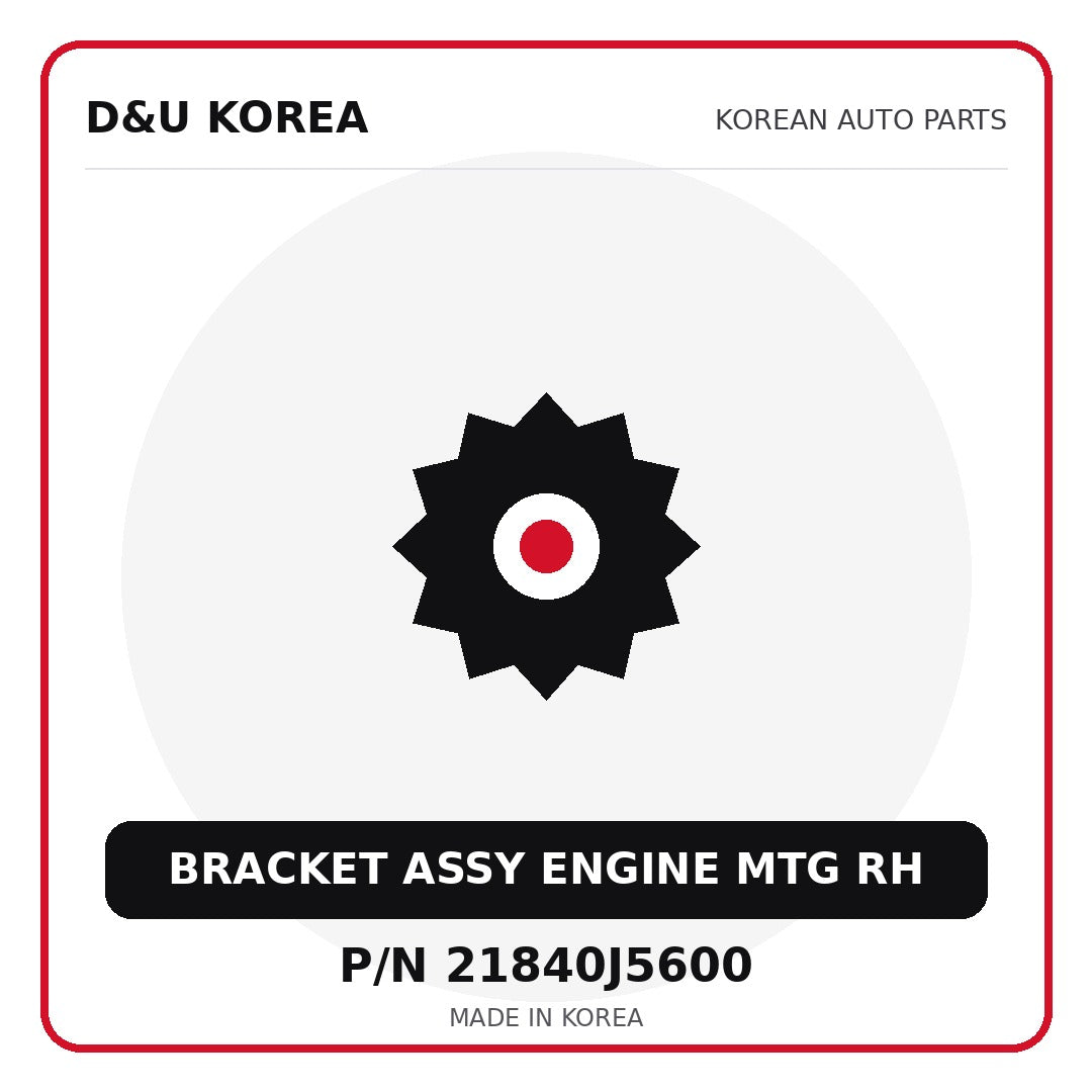 Genuine Mobis BRACKET ASSY ENGINE MTG RH 21840J5600 - Korean auto parts from D&U Korea