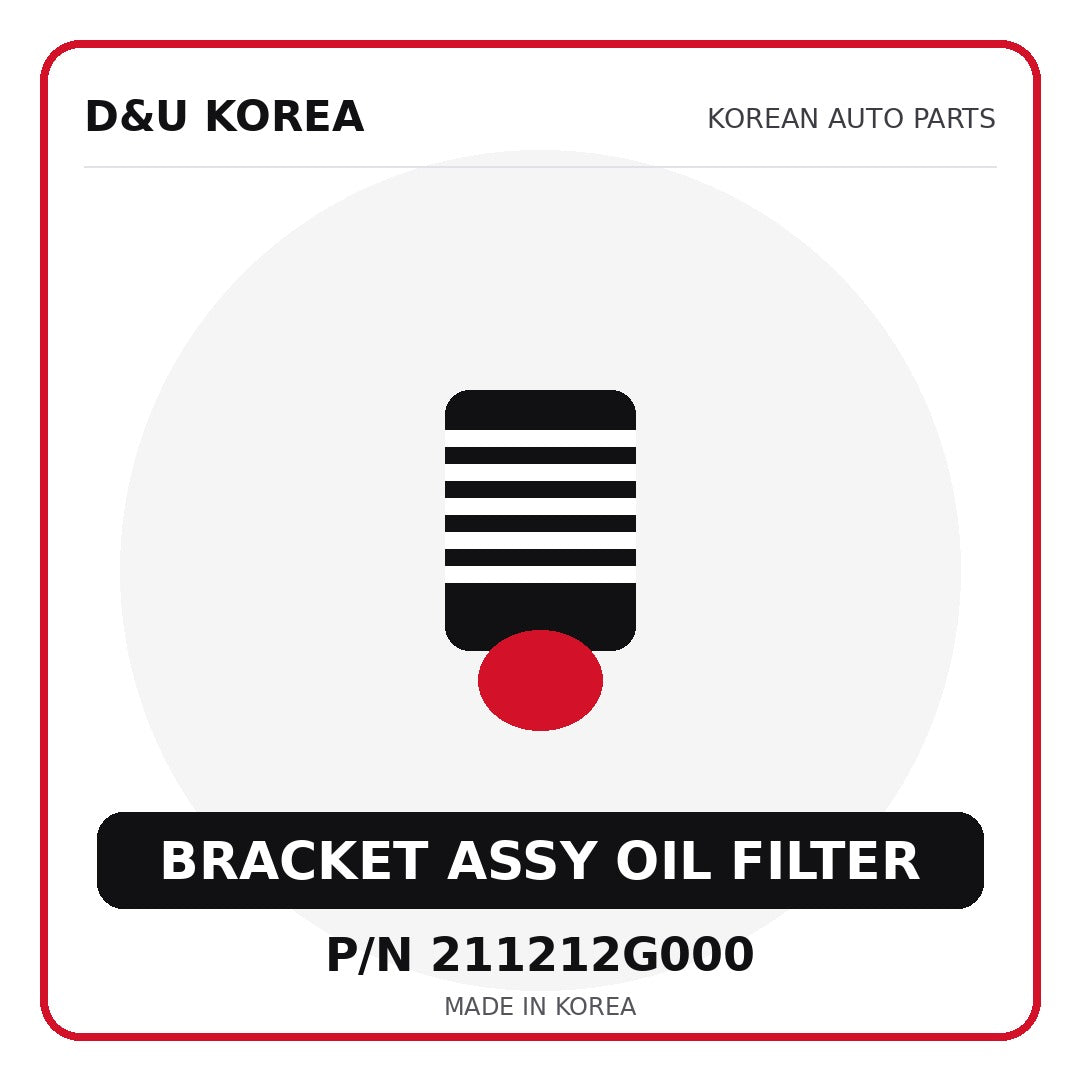 Genuine Mobis BRACKET ASSY OIL FILTER 211212G000 - Korean auto parts from D&U Korea