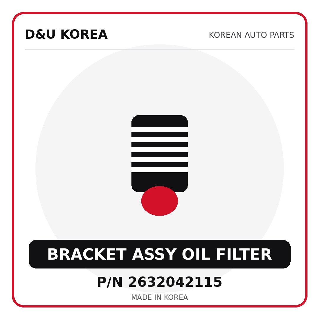 Genuine Mobis BRACKET ASSY OIL FILTER 2632042115 - Korean auto parts from D&U Korea