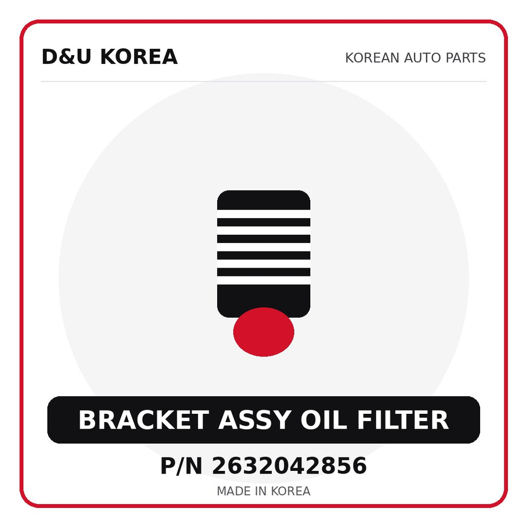 Genuine Mobis BRACKET ASSY OIL FILTER 2632042856 for Korean vehicles | D&U Korea