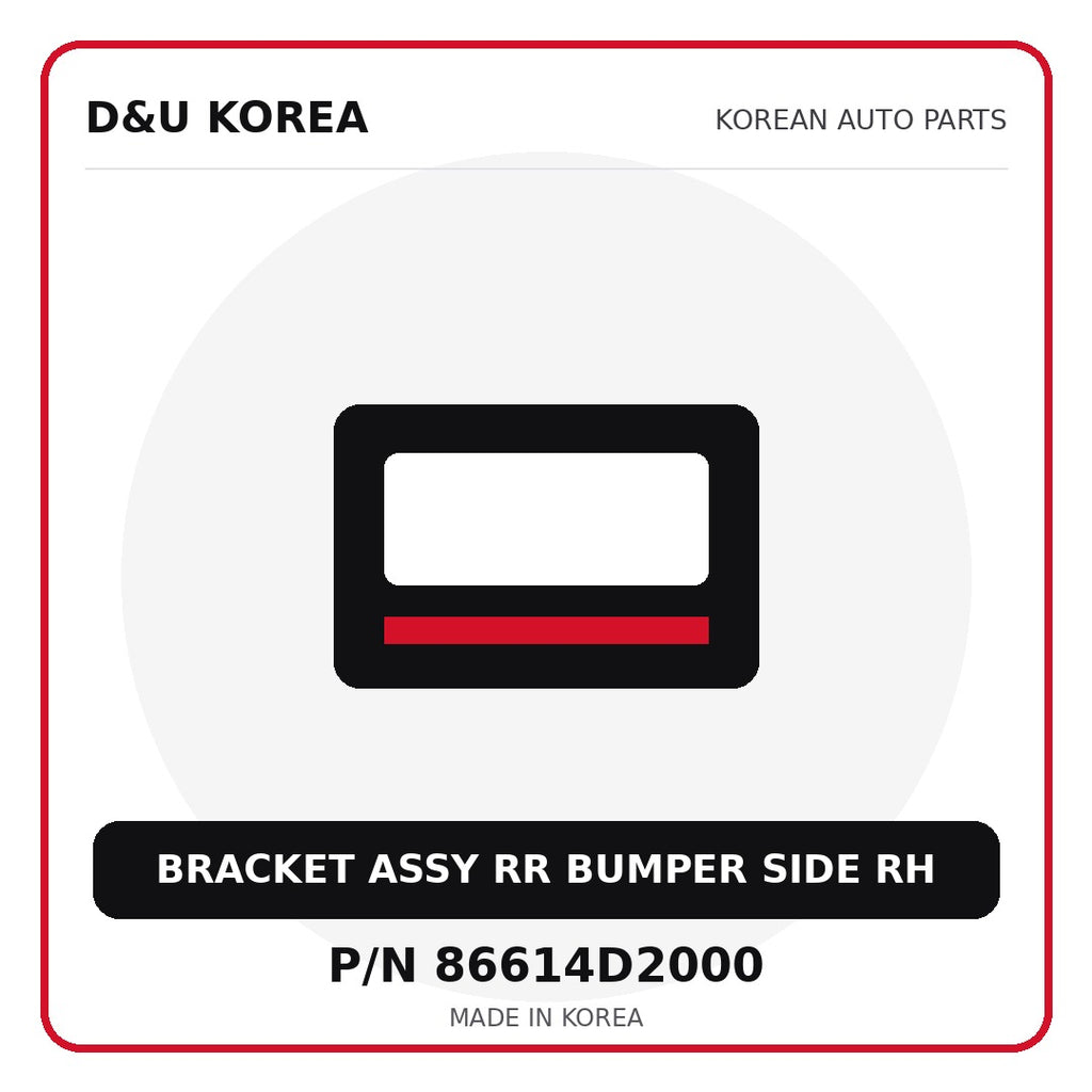 Genuine Mobis BRACKET ASSY RR BUMPER SIDE RH 86614D2000 - Korean auto parts from D&U Korea