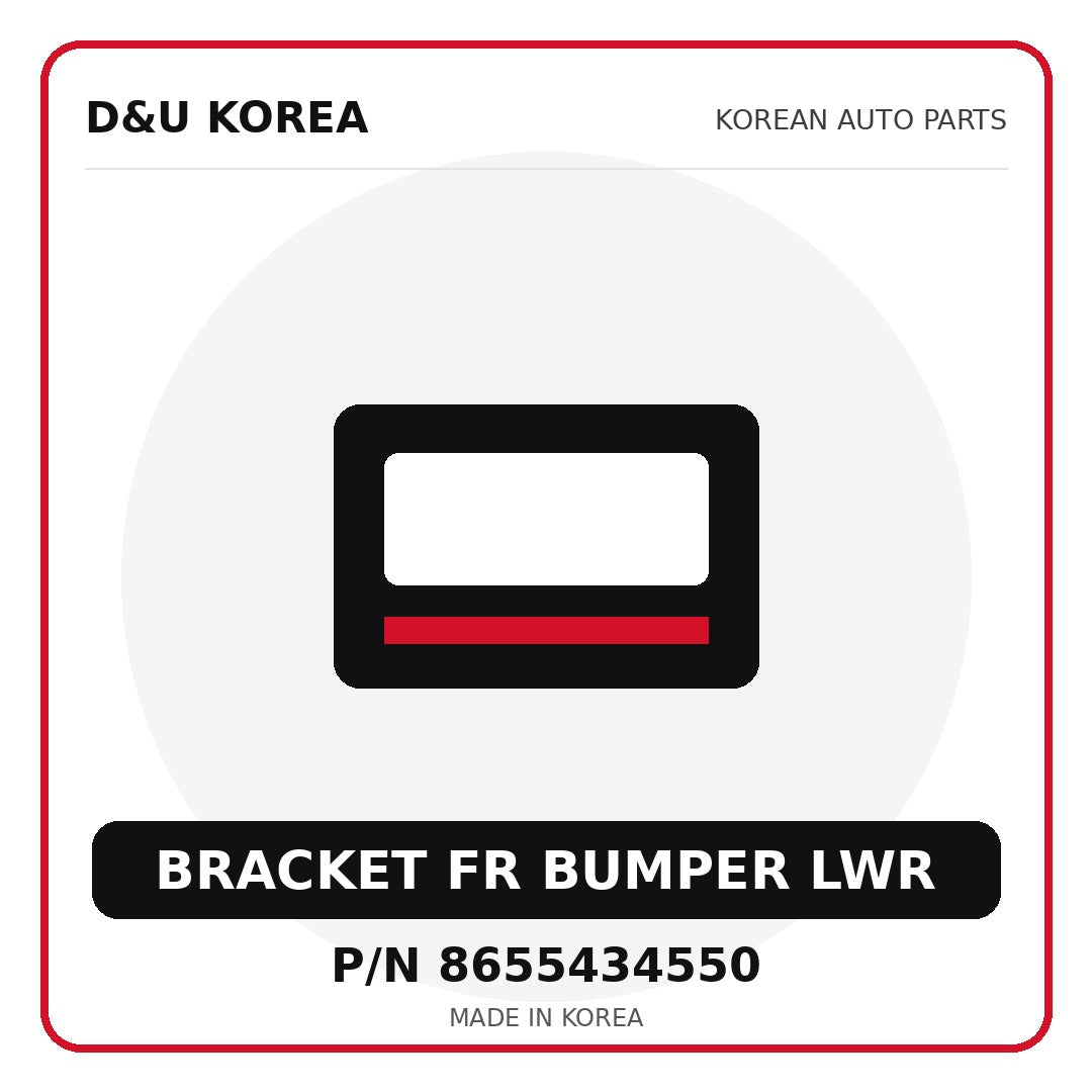 Genuine Mobis BRACKET FR BUMPER LWR 8655434550 for Korean vehicles | D&U Korea