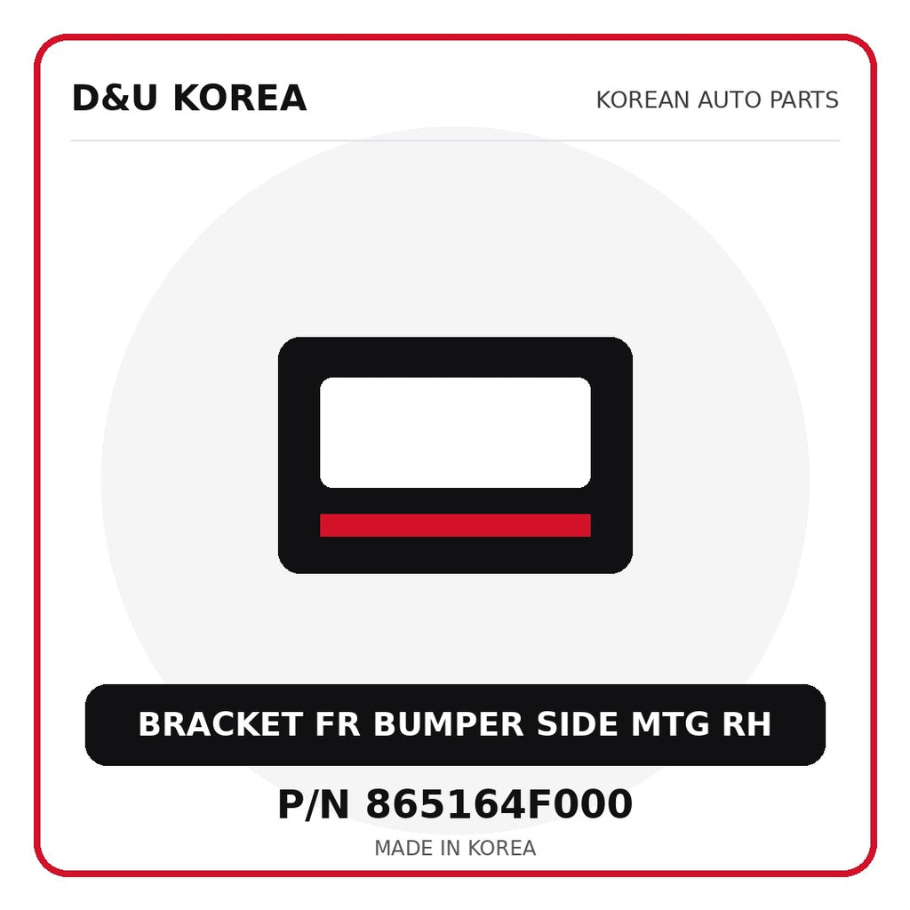 Genuine Mobis BRACKET FR BUMPER SIDE MTG RH 865164F000 - Korean auto parts from D&U Korea