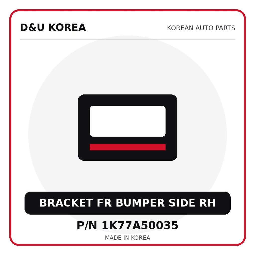Genuine Mobis BRACKET FR BUMPER SIDE RH 1K77A50035 - Korean auto parts from D&U Korea