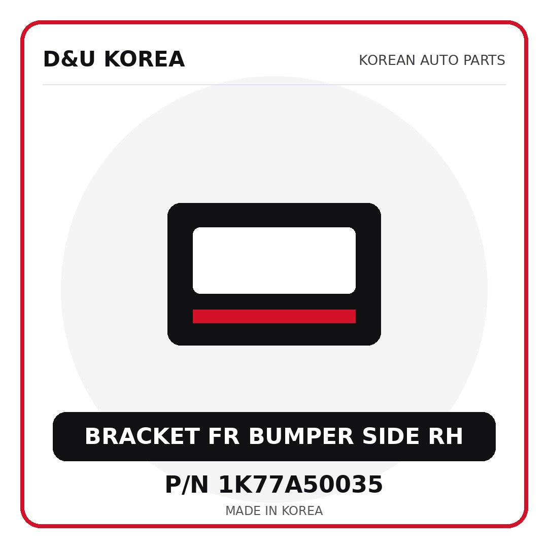 Genuine Mobis BRACKET FR BUMPER SIDE RH 1K77A50035 - Korean auto parts from D&U Korea