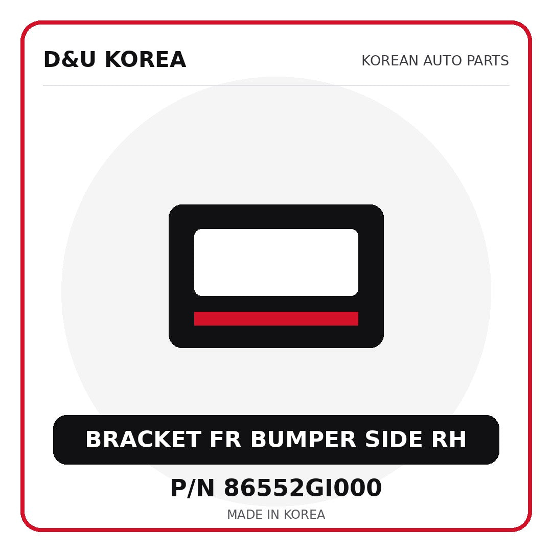 Genuine Mobis BRACKET FR BUMPER SIDE RH 86552GI000 - Korean auto parts from D&U Korea