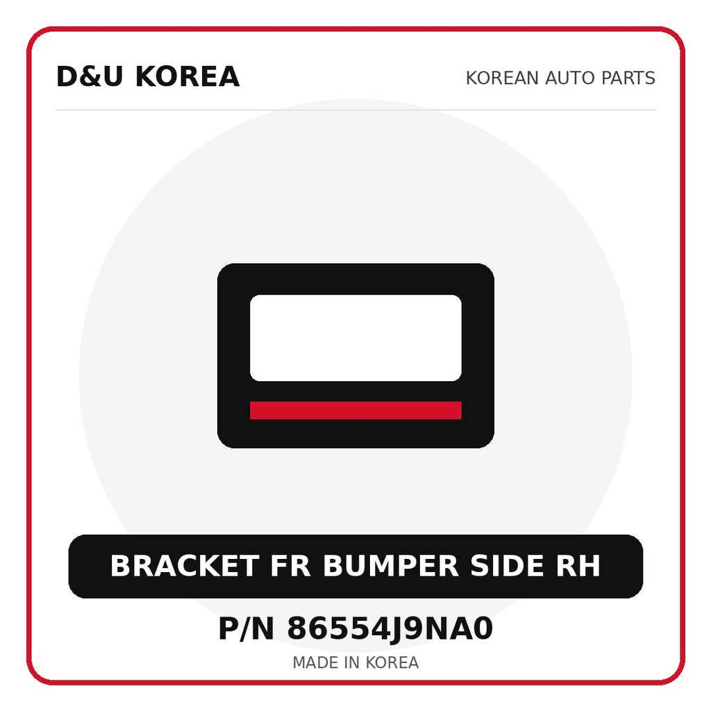 Genuine Mobis BRACKET FR BUMPER SIDE RH 86554J9NA0 - Korean auto parts from D&U Korea