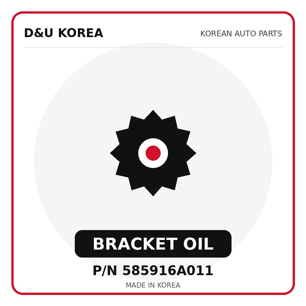 Genuine Mobis BRACKET OIL 585916A011 - Korean auto parts from D&U Korea
