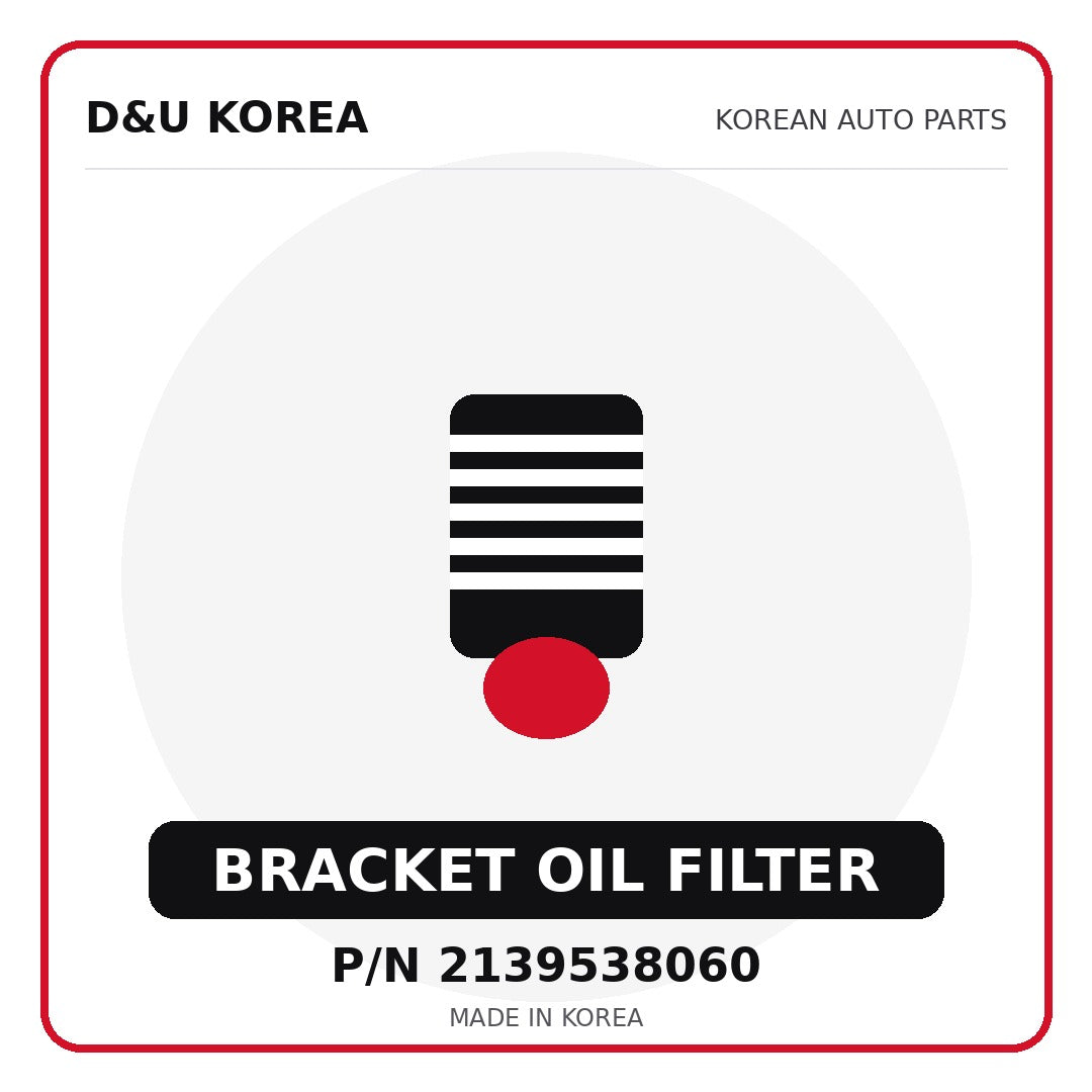 Genuine Mobis BRACKET OIL FILTER 2139538060 - Korean auto parts from D&U Korea