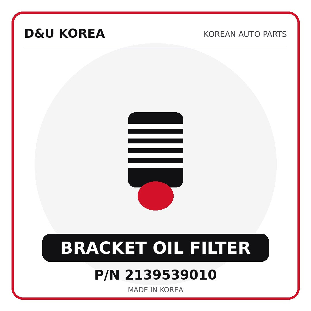Genuine Mobis BRACKET OIL FILTER 2139539010 - Korean auto parts from D&U Korea