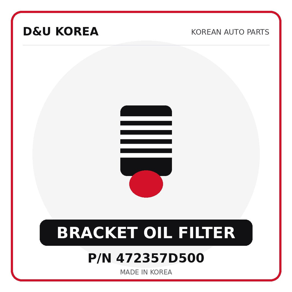 Genuine Mobis BRACKET OIL FILTER 472357D500 - Korean auto parts from D&U Korea