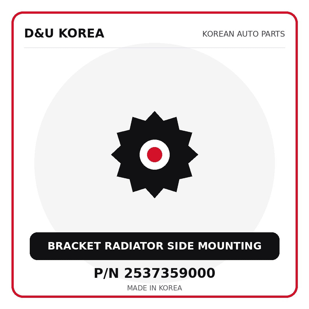 Genuine Mobis BRACKET RADIATOR SIDE MOUNTING 2537359000 - Korean auto parts from D&U Korea