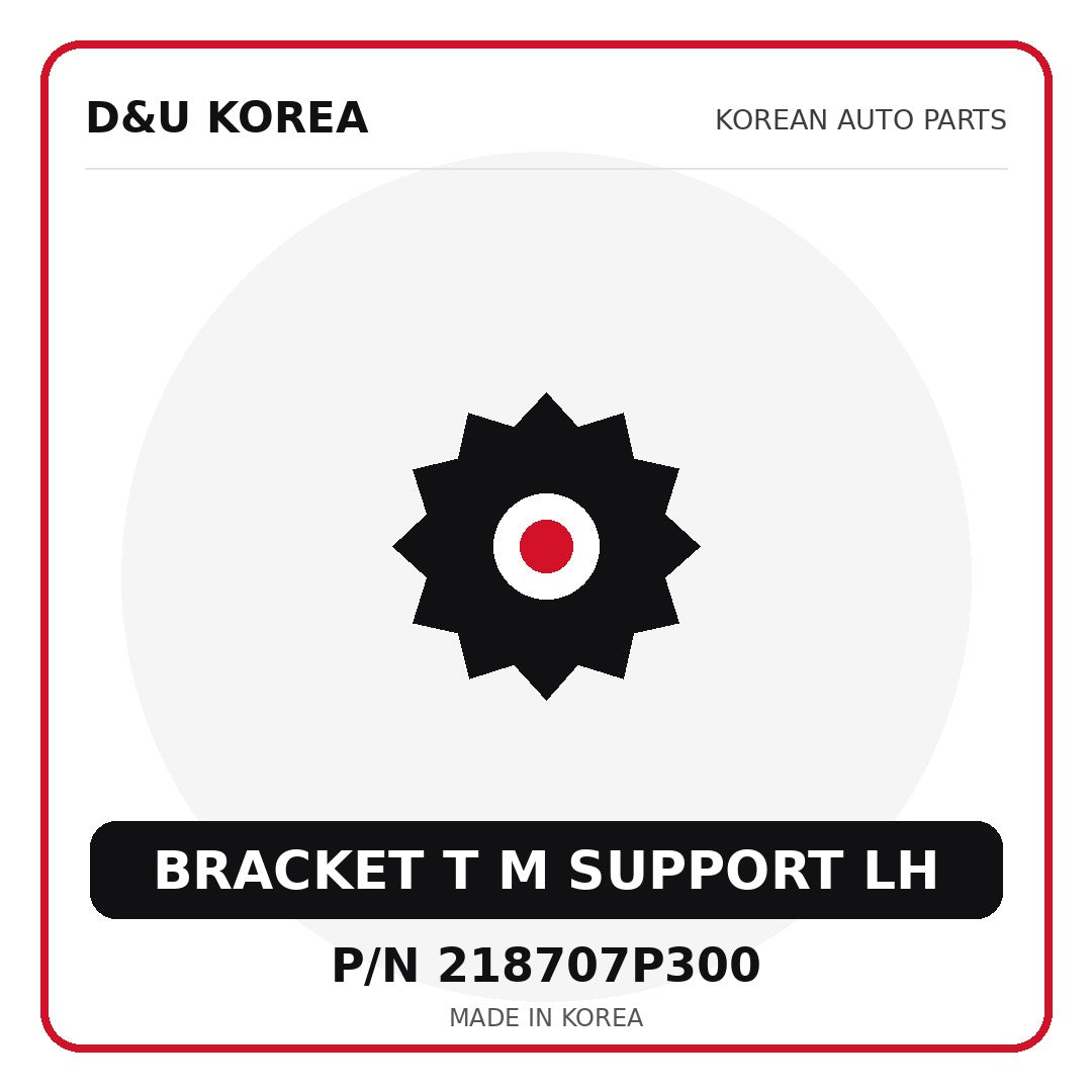 Genuine Mobis BRACKET T M SUPPORT LH 218707P300 - Korean auto parts from D&U Korea