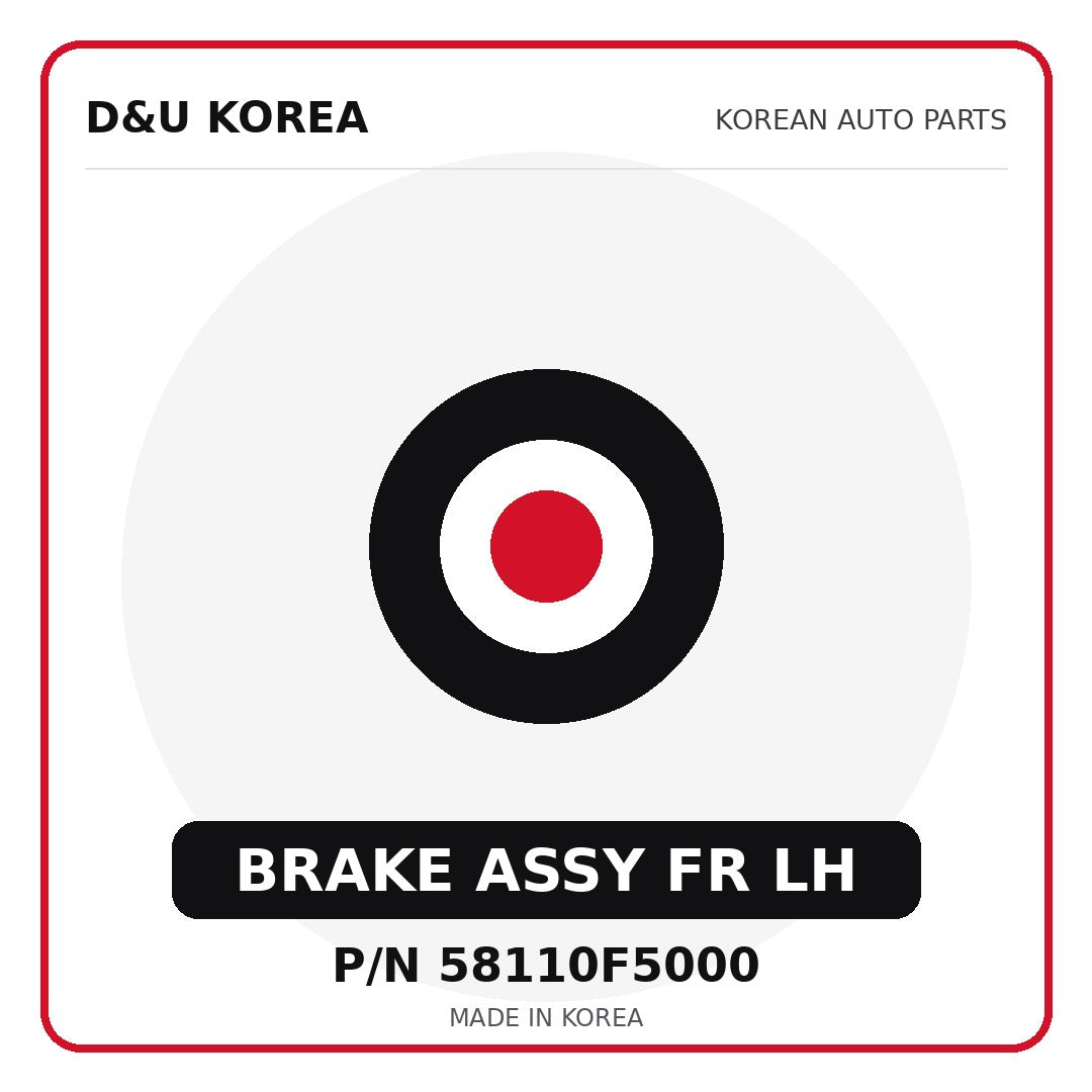 Genuine Mobis BRAKE ASSY FR LH 58110F5000 - Korean auto parts from D&U Korea