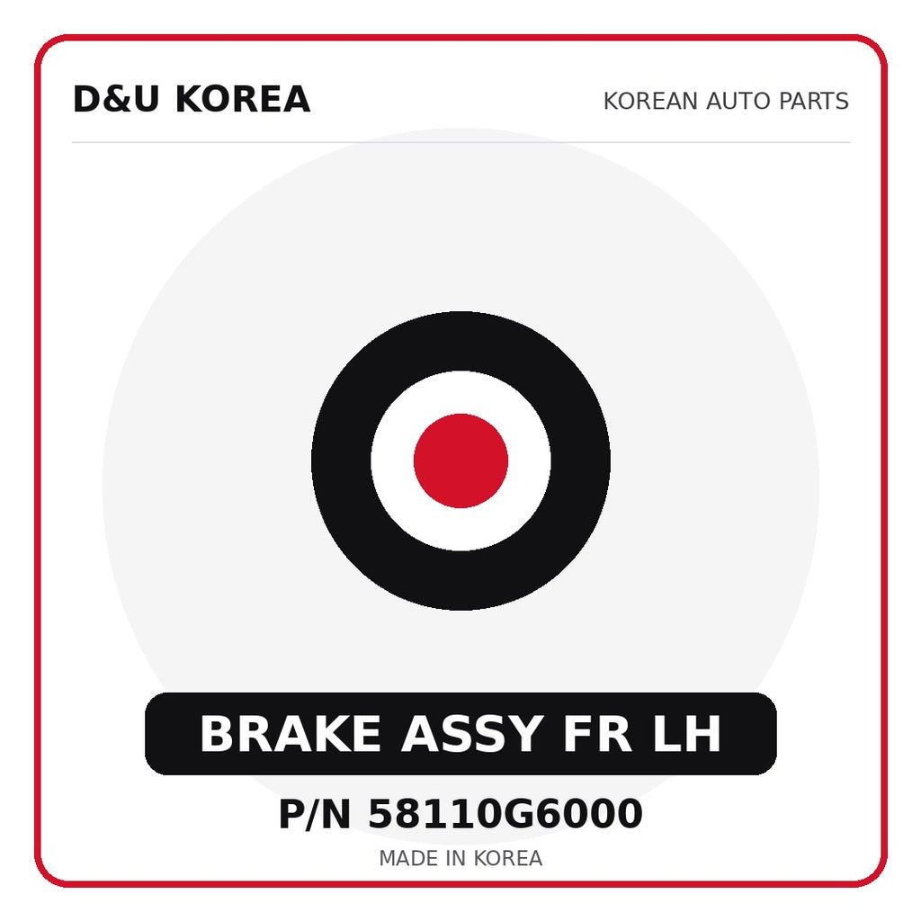 Genuine Mobis BRAKE ASSY FR LH 58110G6000 - Korean auto parts from D&U Korea