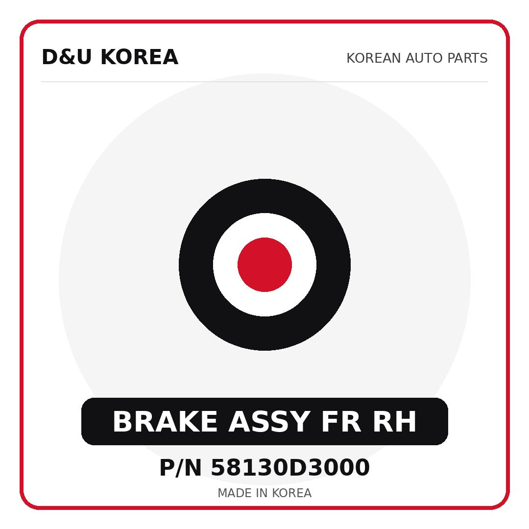 Genuine Mobis BRAKE ASSY FR RH 58130D3000 for Korean vehicles | D&U Korea