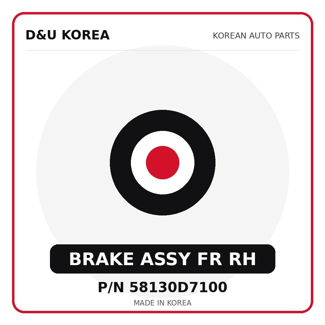 Genuine Mobis BRAKE ASSY FR RH 58130D7100 - Korean auto parts from D&U Korea