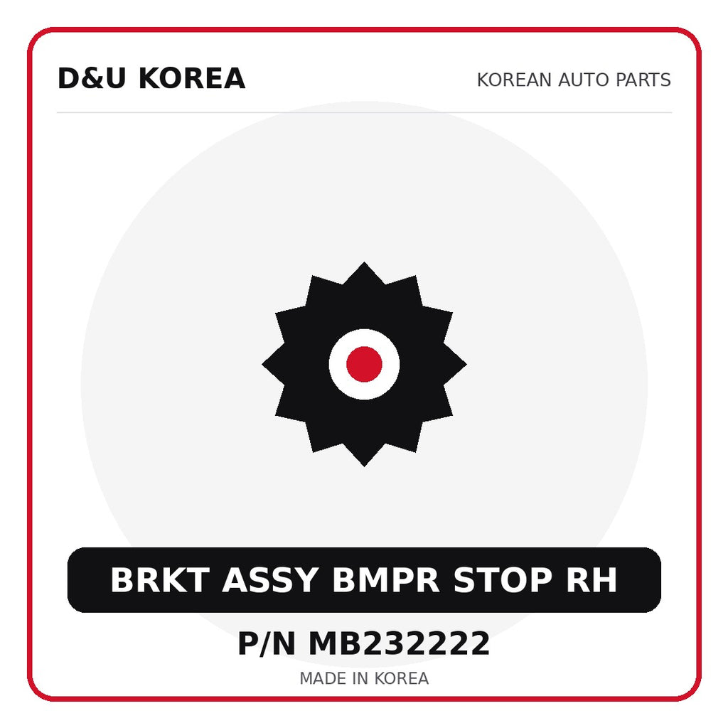 Genuine Mobis BRKT ASSY BMPR STOP RH MB232222 - Korean auto parts from D&U Korea
