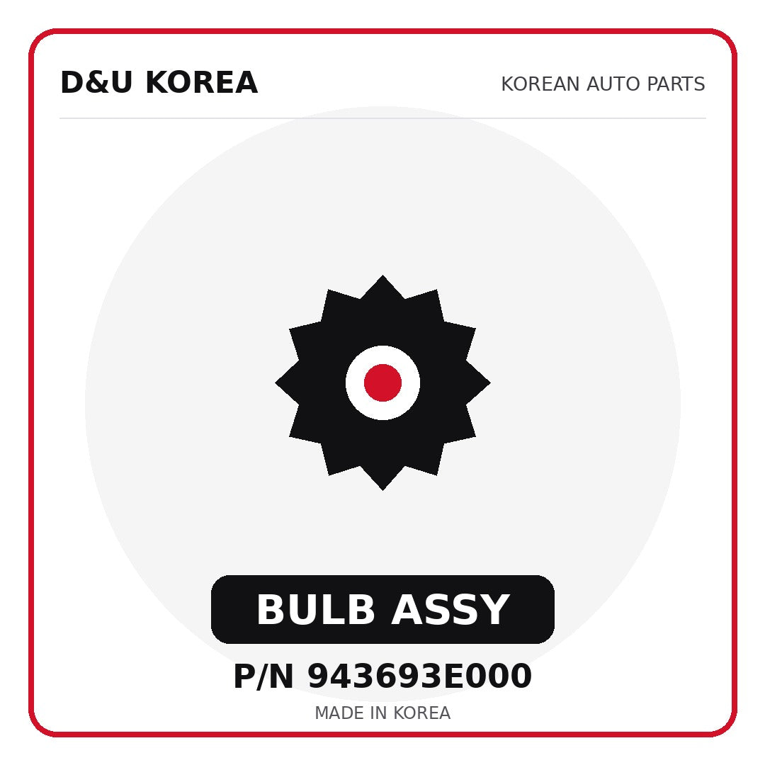 Genuine Mobis BULB ASSY 943693E000 for Korean vehicles | D&U Korea