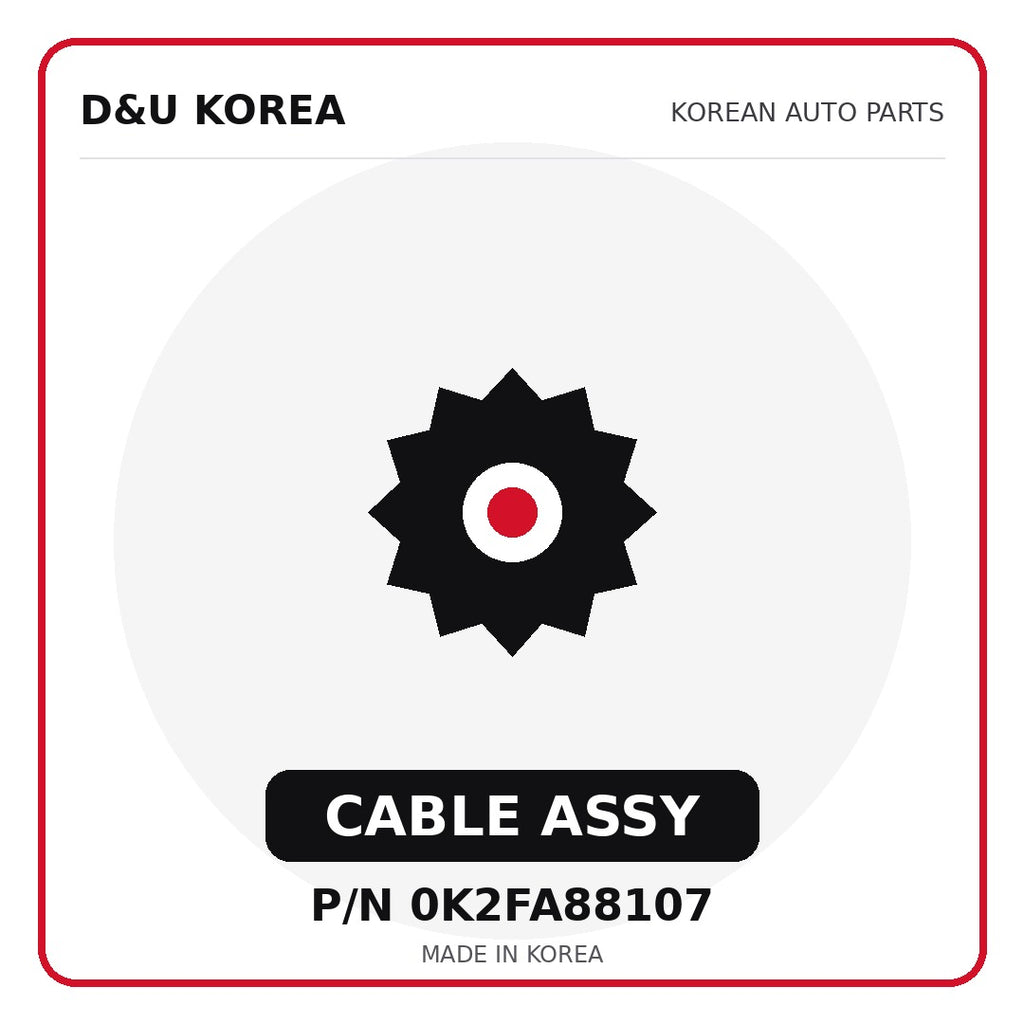 Genuine Mobis CABLE ASSY 0K2FA88107 for Korean vehicles | D&U Korea