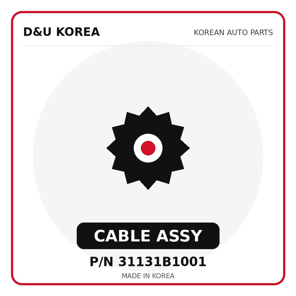 Genuine Mobis CABLE ASSY 31131B1001 - Korean auto parts from D&U Korea
