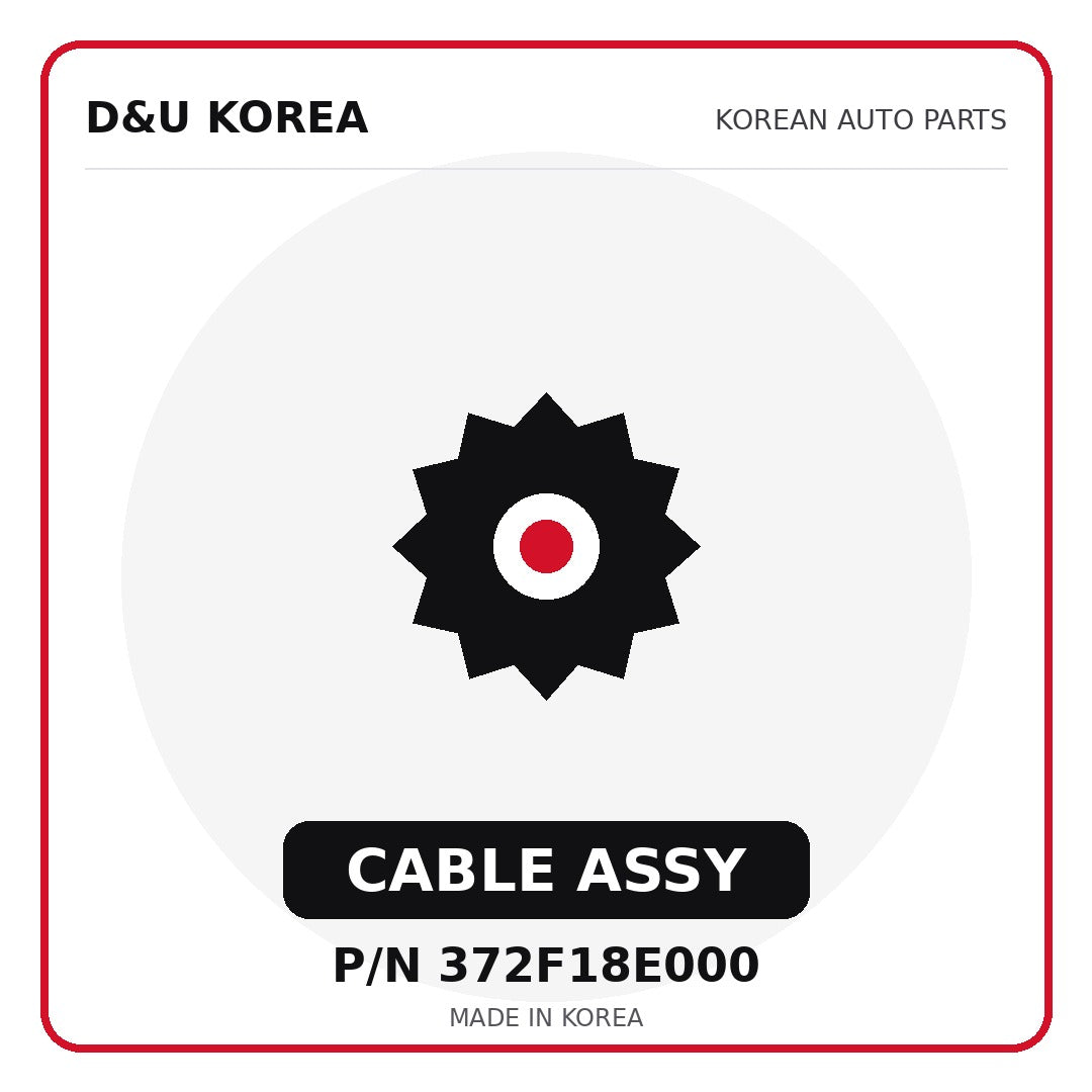 Genuine Mobis CABLE ASSY 372F18E000 for Korean vehicles | D&U Korea