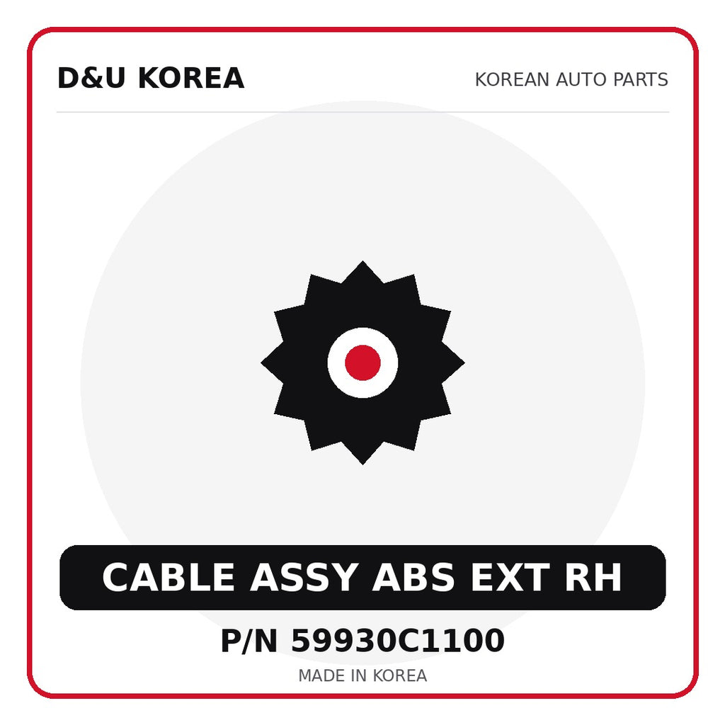 Genuine Mobis CABLE ASSY ABS EXT RH 59930C1100 - Korean auto parts from D&U Korea