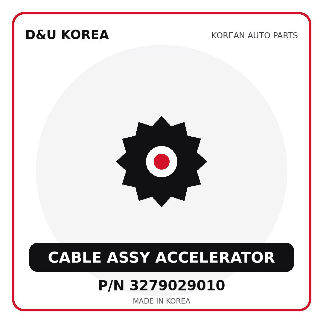 Genuine Mobis CABLE ASSY ACCELERATOR 3279029010 - Korean auto parts from D&U Korea