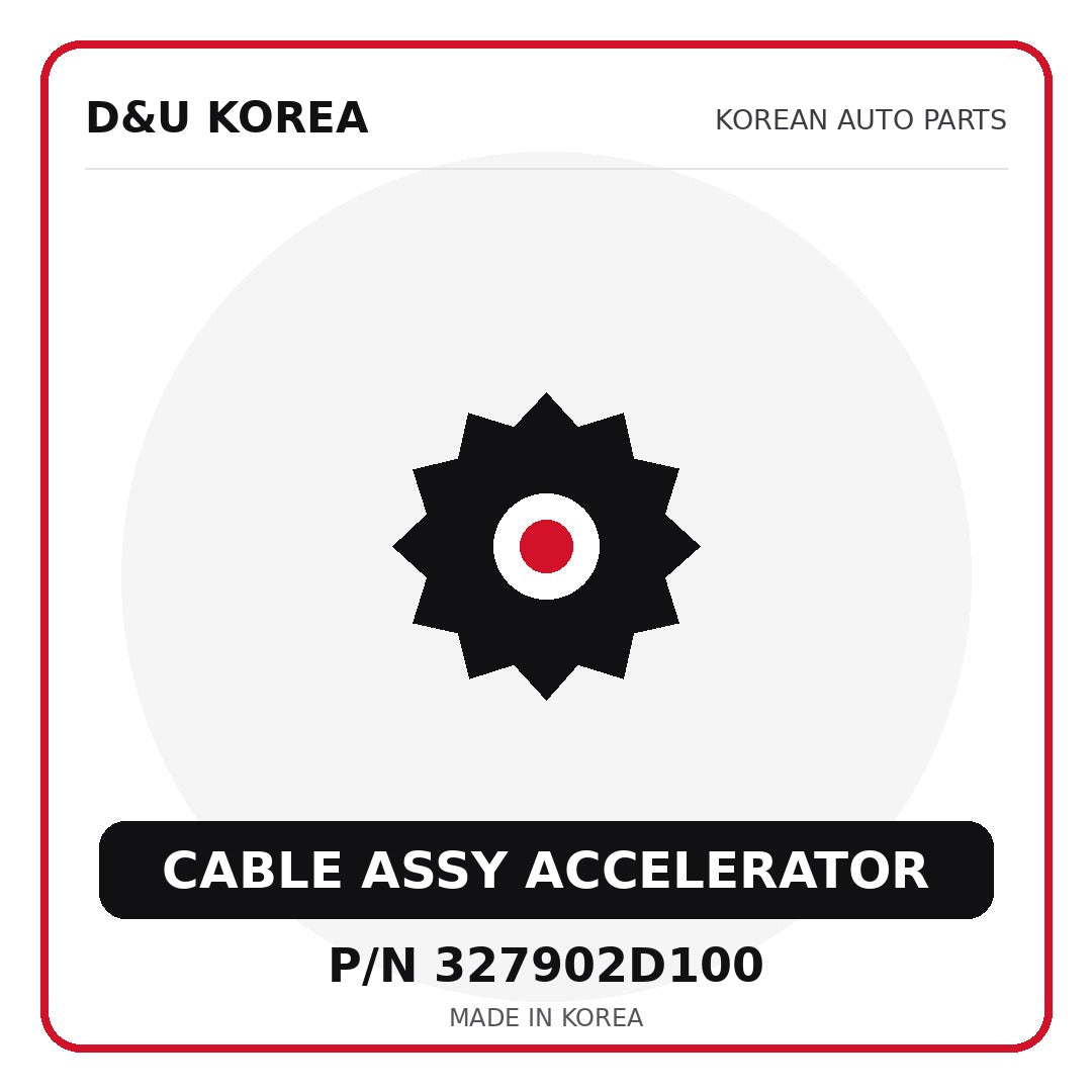 Genuine Mobis CABLE ASSY ACCELERATOR 327902D100 - Korean auto parts from D&U Korea