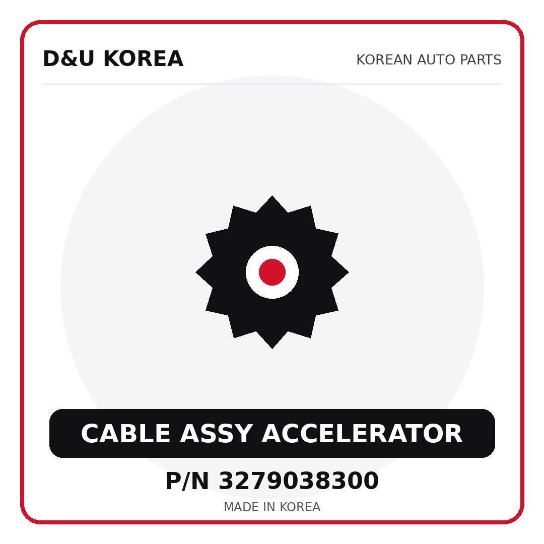 Genuine Mobis CABLE ASSY ACCELERATOR 3279038300 - Korean auto parts from D&U Korea