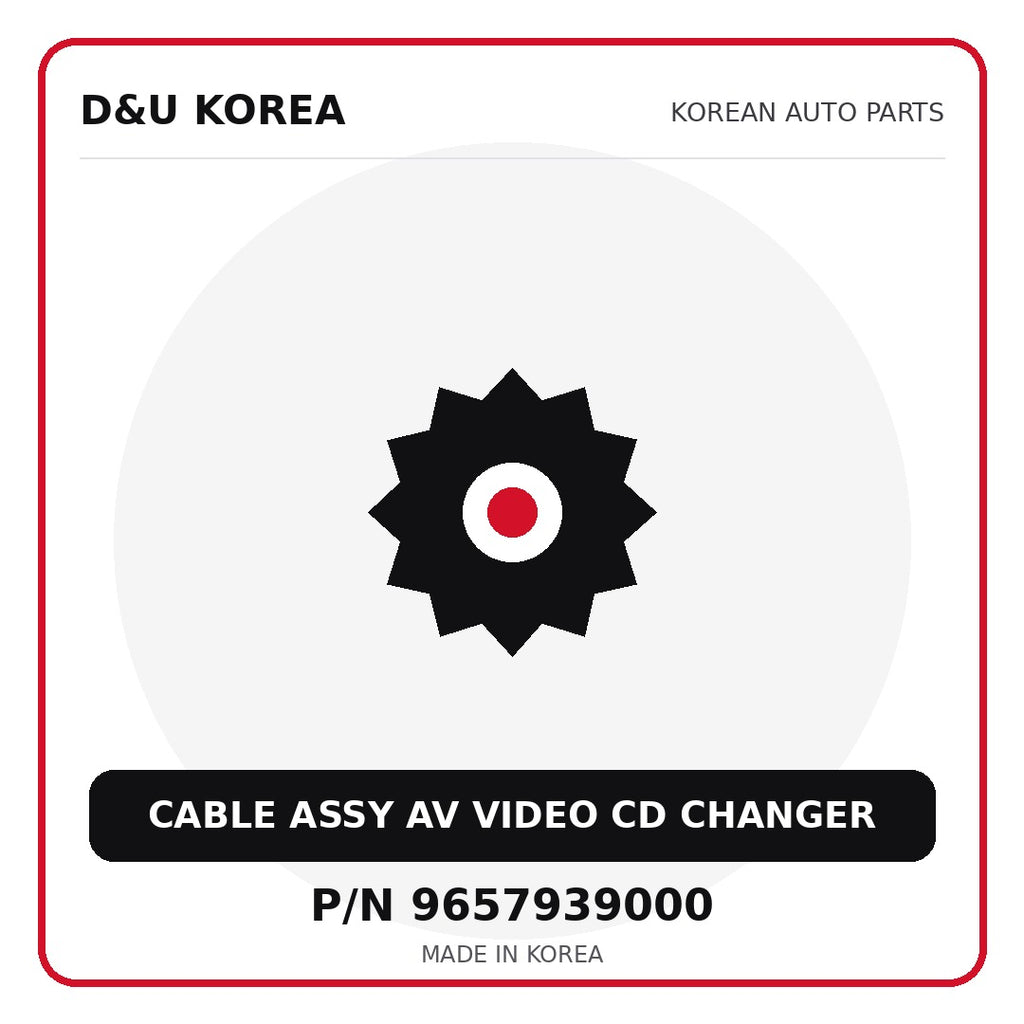 Genuine Mobis CABLE ASSY AV VIDEO CD CHANGER 9657939000 - Korean auto parts from D&U Korea