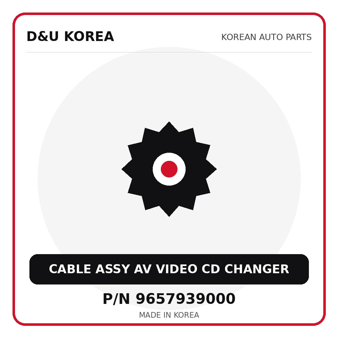 Genuine Mobis CABLE ASSY AV VIDEO CD CHANGER 9657939000 - Korean auto parts from D&U Korea