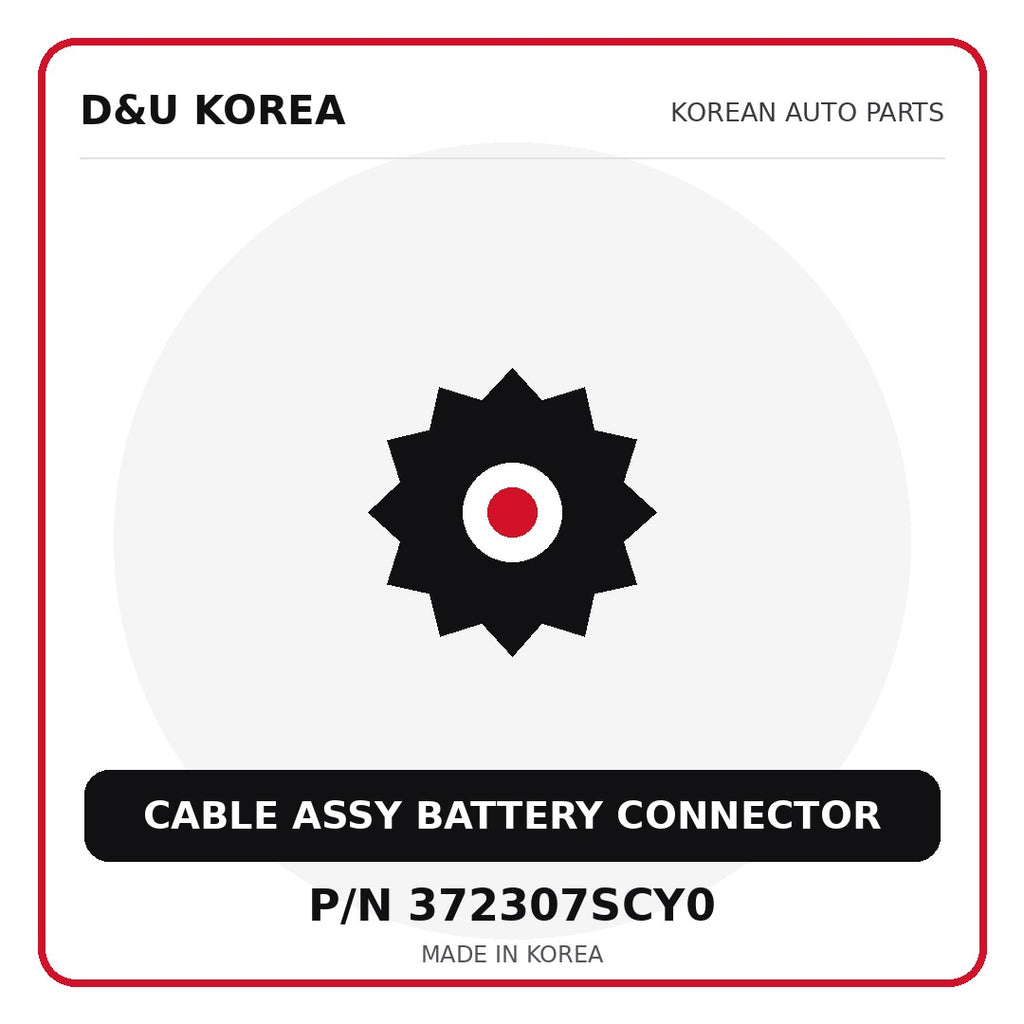 Genuine Mobis CABLE ASSY BATTERY CONNECTOR 372307SCY0 - Korean auto parts from D&U Korea