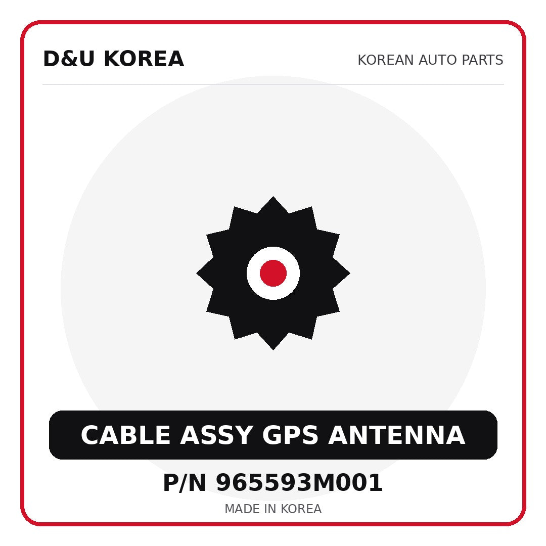 Genuine Mobis CABLE ASSY GPS ANTENNA 965593M001 - Korean auto parts from D&U Korea