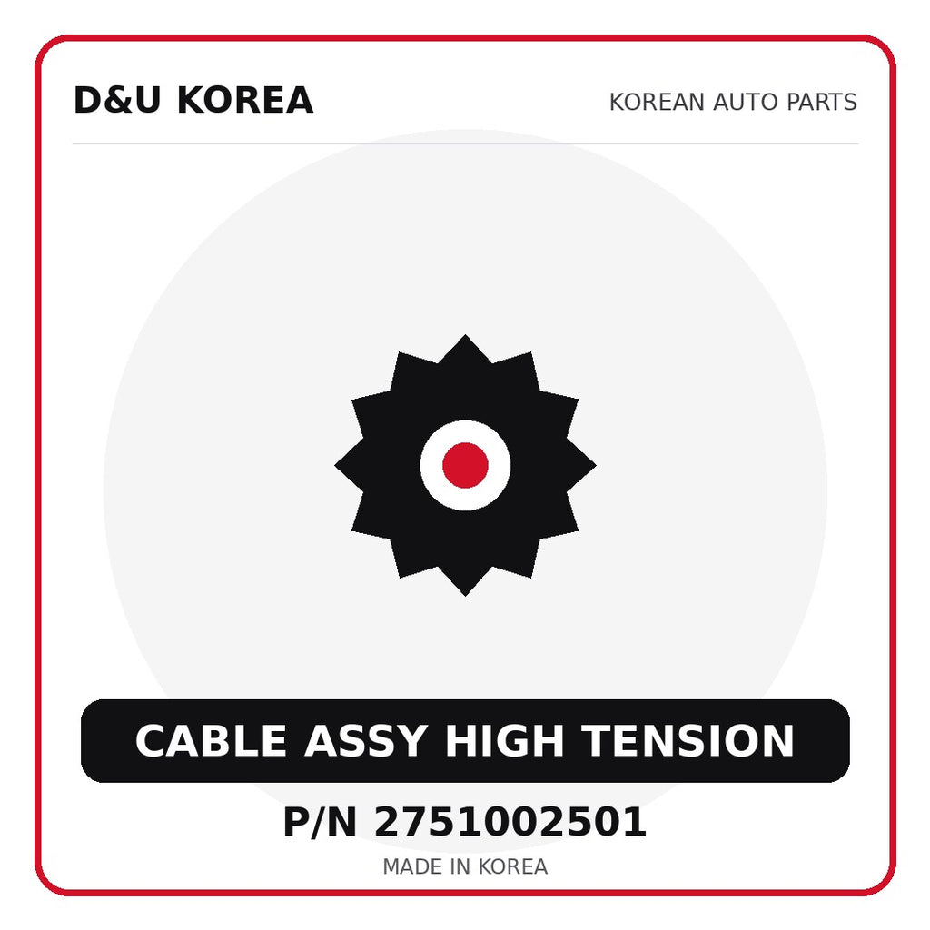 Genuine Mobis CABLE ASSY HIGH TENSION 2751002501 - Korean auto parts from D&U Korea