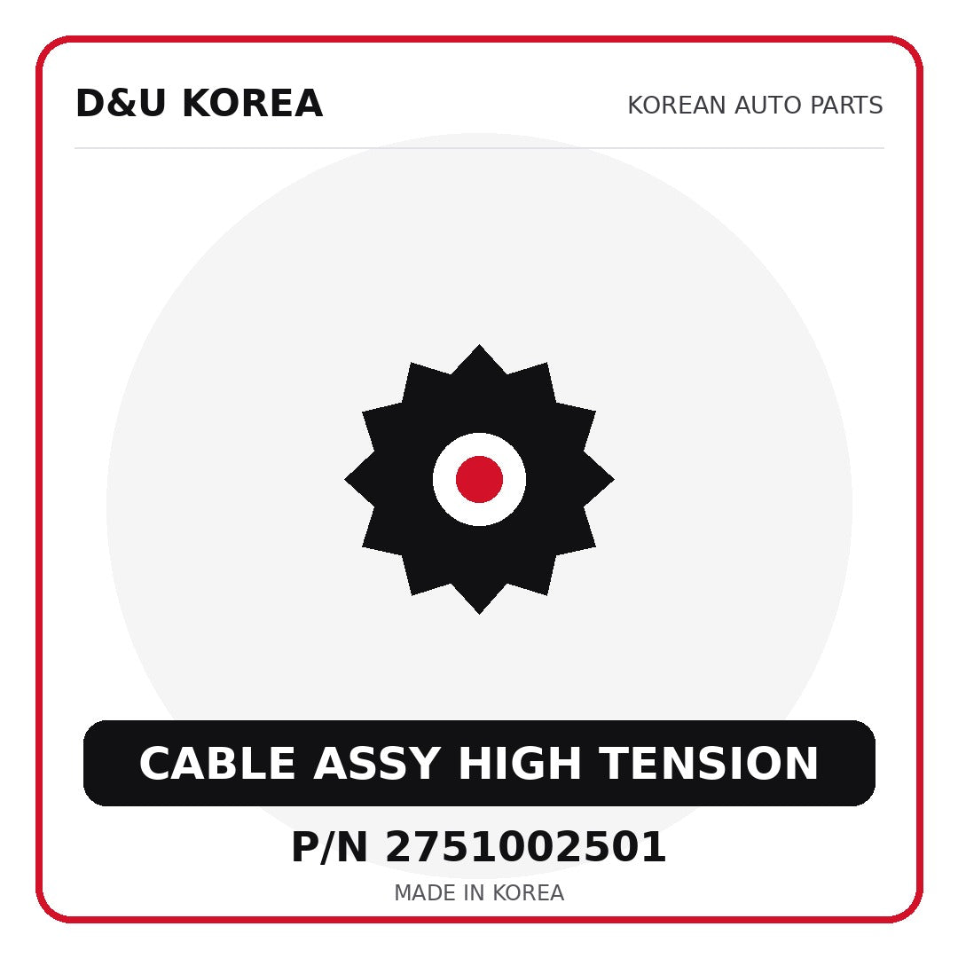 Genuine Mobis CABLE ASSY HIGH TENSION 2751002501 - Korean auto parts from D&U Korea