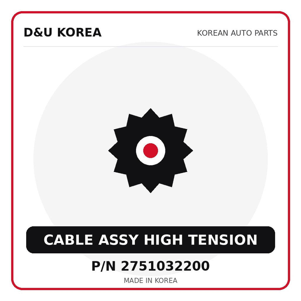 Genuine Mobis CABLE ASSY HIGH TENSION 2751032200 - Korean auto parts from D&U Korea