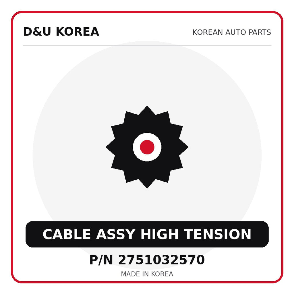 Genuine Mobis CABLE ASSY HIGH TENSION 2751032570 - Korean auto parts from D&U Korea