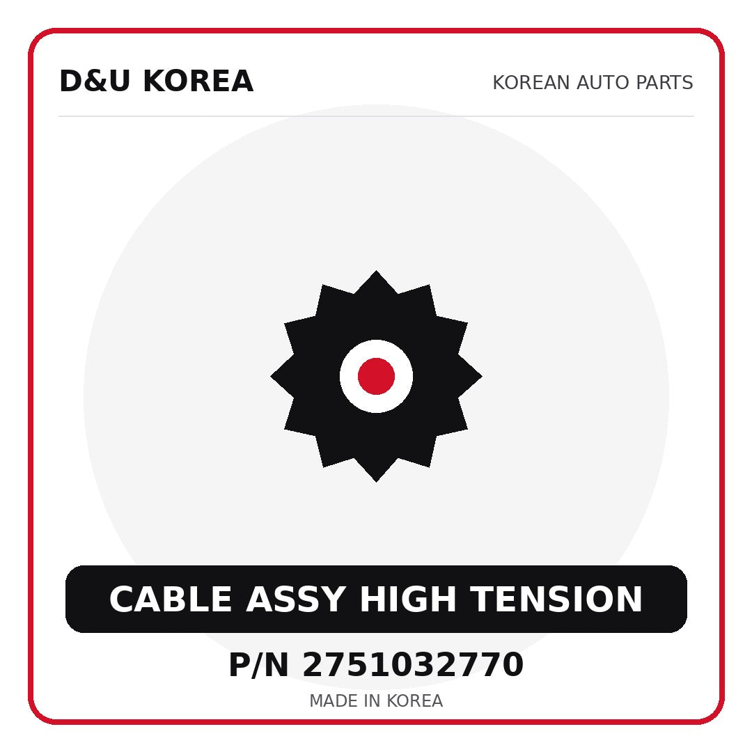 Genuine Mobis CABLE ASSY HIGH TENSION 2751032770 - Korean auto parts from D&U Korea